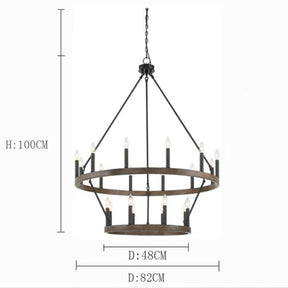 Black_Brass Dust Wagon Wheel Chandelier 20 Lights