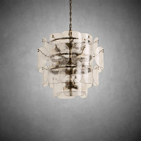 Blaire Round Molten Glass Chandelier – Clear, White, Brown Options