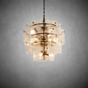 Blaire Round Molten Glass Chandelier – Clear, White, Brown Options