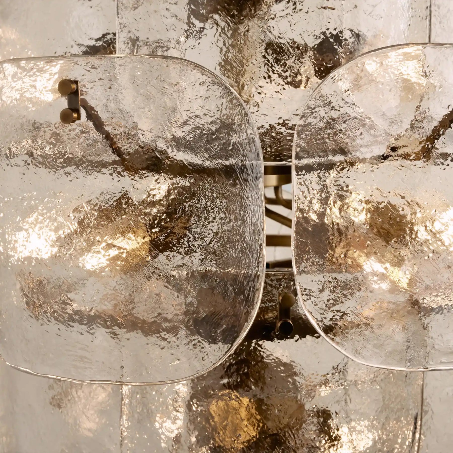 Blaire Round Molten Glass Chandelier – Clear, White, Brown Options