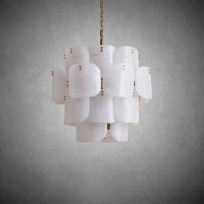 Blaire Round Molten Glass Chandelier – Clear, White, Brown Options