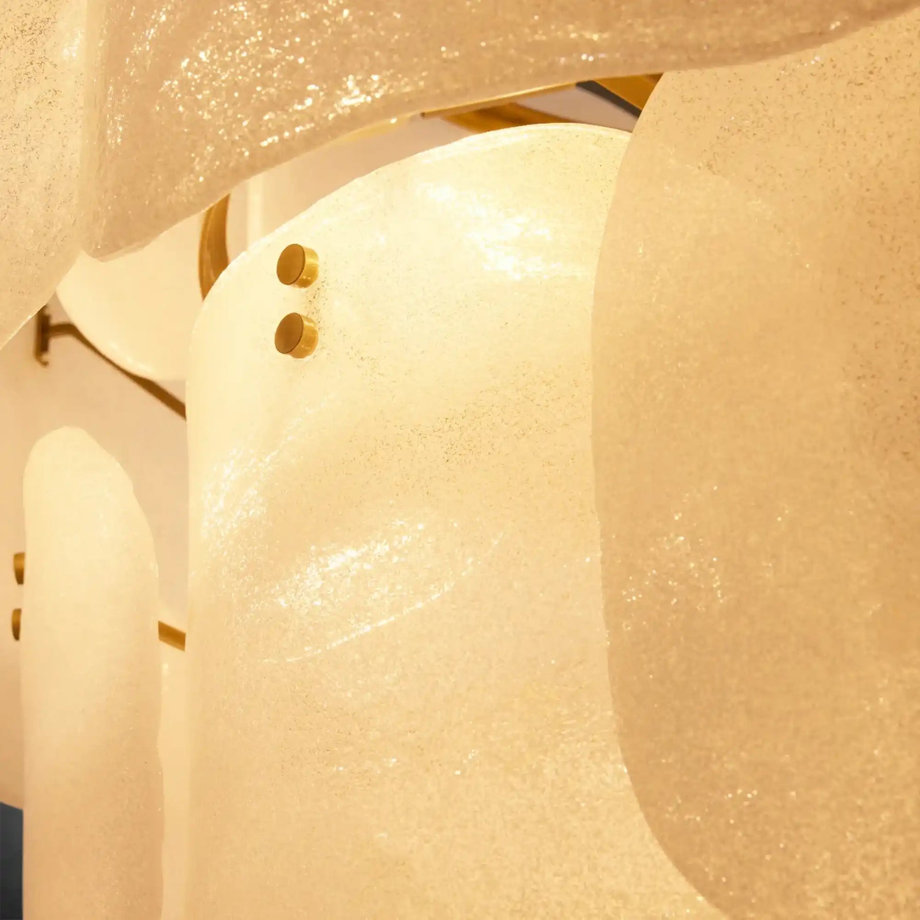 Blaire Round Molten Glass Chandelier – Clear, White, Brown Options