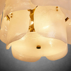 Blaire Round Molten Glass Chandelier – Clear, White, Brown Options