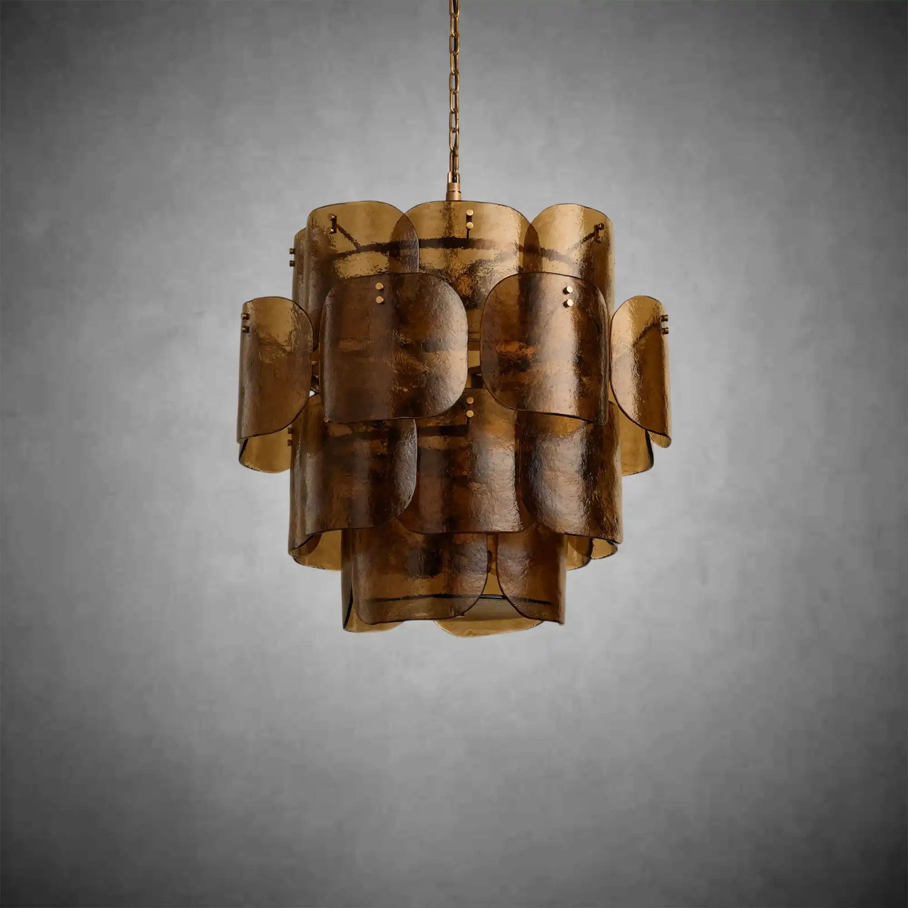 Blaire Round Molten Glass Chandelier – Clear, White, Brown Options