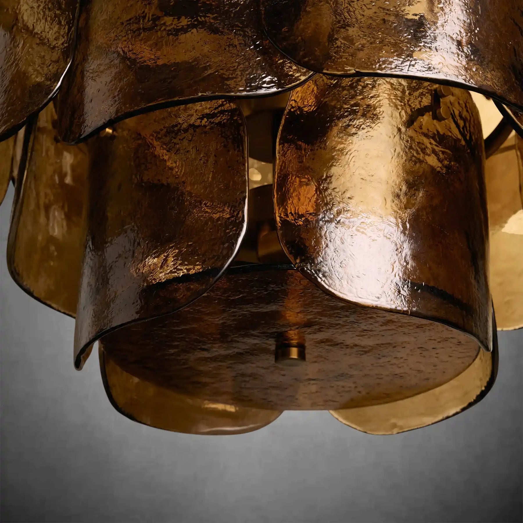 Blaire Round Molten Glass Chandelier – Clear, White, Brown Options