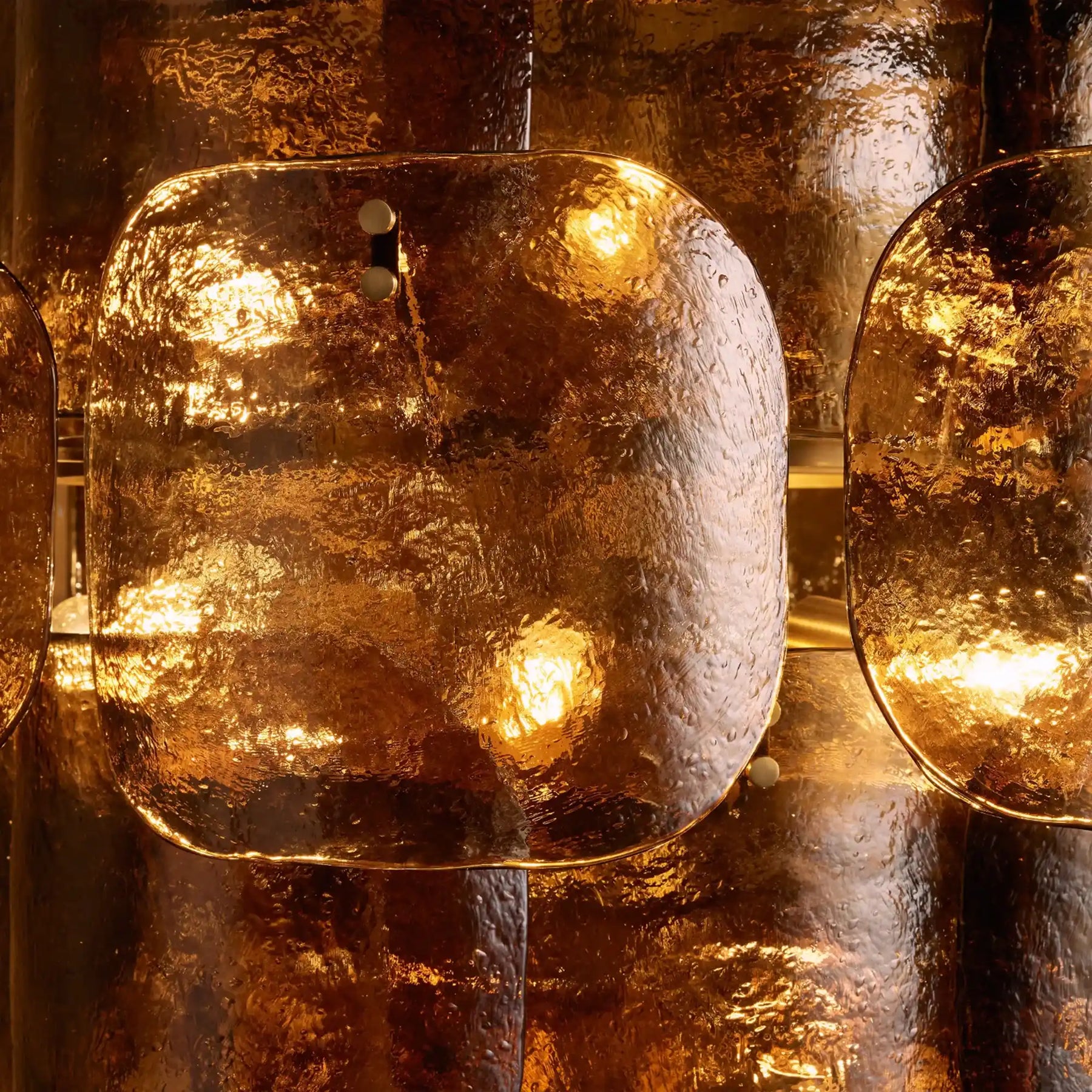 Blaire Round Molten Glass Chandelier – Clear, White, Brown Options