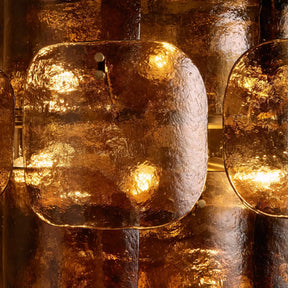 Blaire Round Molten Glass Chandelier – Clear, White, Brown Options