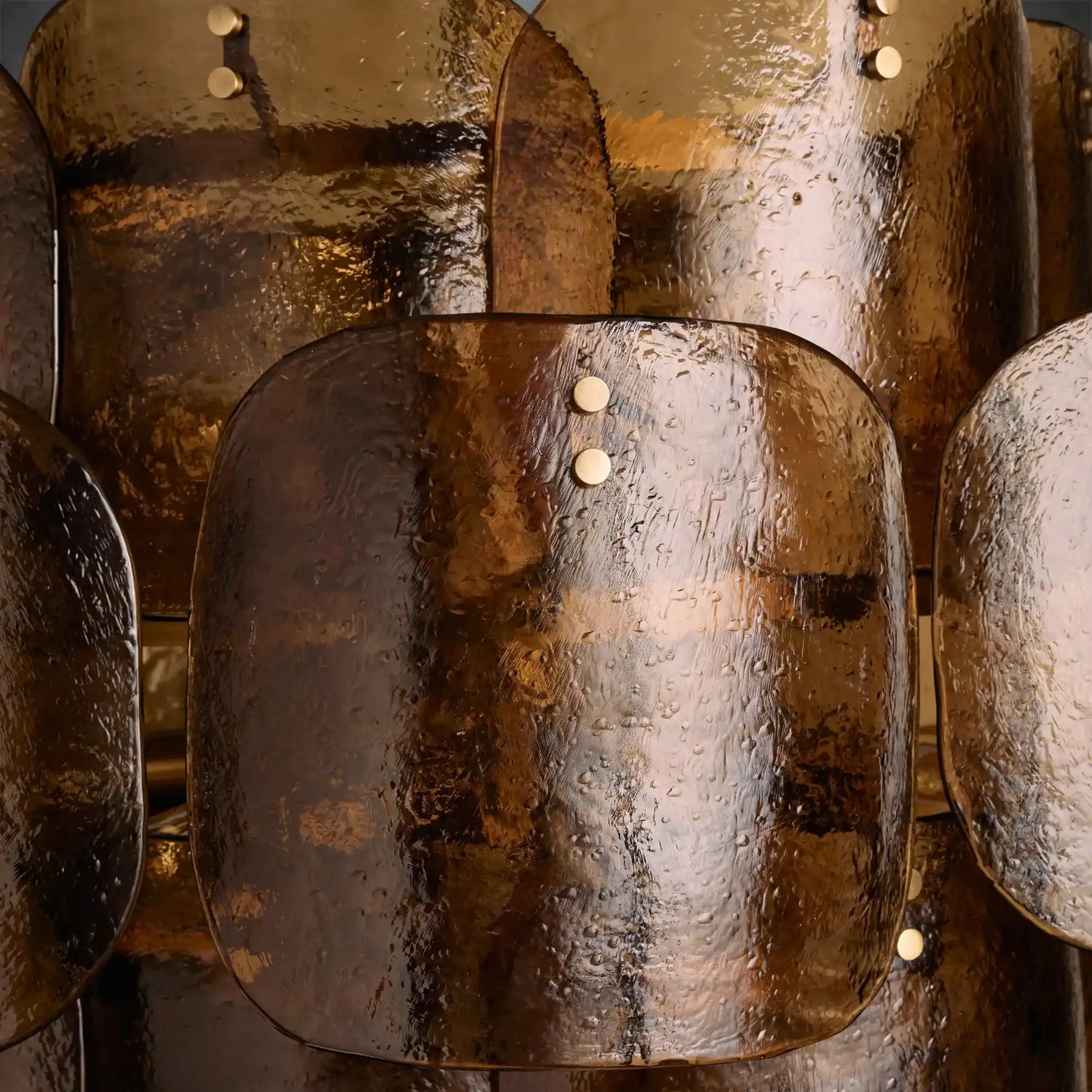 Blaire Round Molten Glass Chandelier – Clear, White, Brown Options