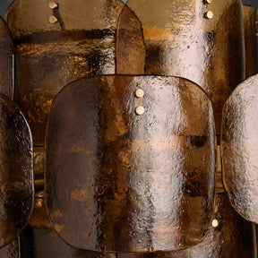 Blaire Round Molten Glass Chandelier – Clear, White, Brown Options