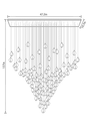 Nordic Magnolia Flower Ceramics Chandelier with Rectangular Canopy
