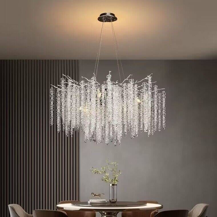 Branch Style Ceiling Light Crystal icicle Chandelier For Dining Table for Modern Home