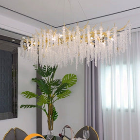 Branch Style Ceiling Light Crystal icicle Chandelier For Dining Table for Modern Home