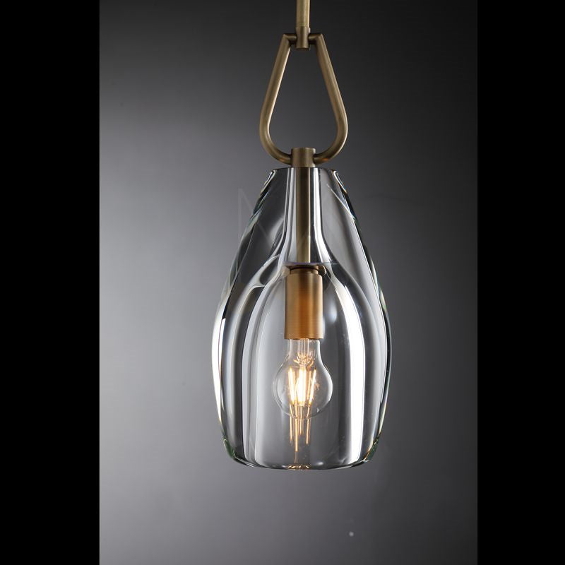 Brandon Flute Pendant 6"/ 8"/ 9", Modern Crystal Kitchen Pendants Lamp