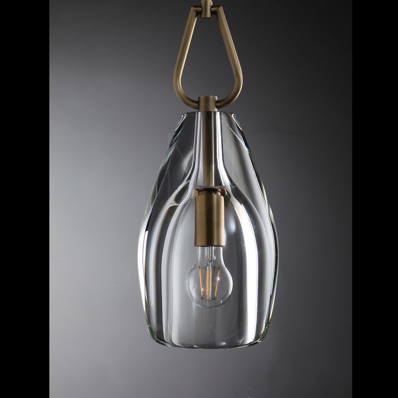 Brandon Flute Pendant 6"/ 8"/ 9", Modern Crystal Kitchen Pendants Lamp