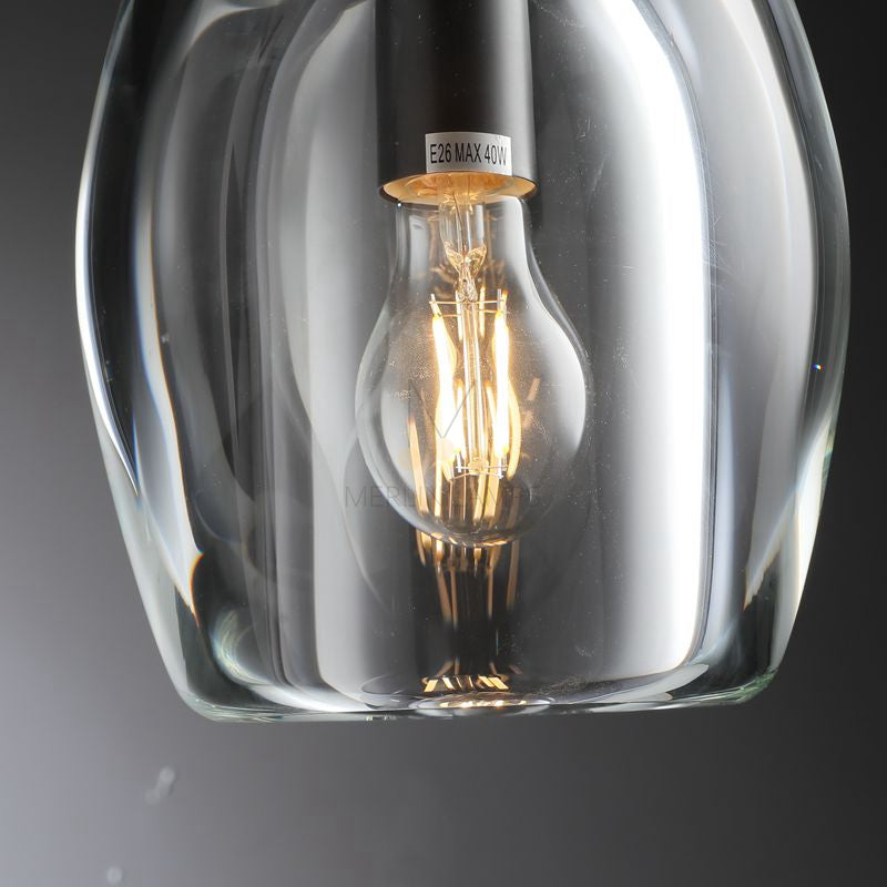 Brandon Flute Pendant 6"/ 8"/ 9", Modern Crystal Kitchen Pendants Lamp