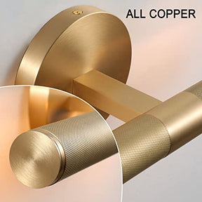 Brass Knurled Texture Picture Light, 18.9''Bathroom Wall Sconces, Rotatable 360° Pure Copper Sconces Wall Lighting, Indoor Wall Sconce Perfect for Living Room, Bedroom