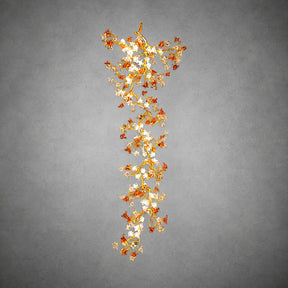 Brass Maple Branch Glass Chandelier