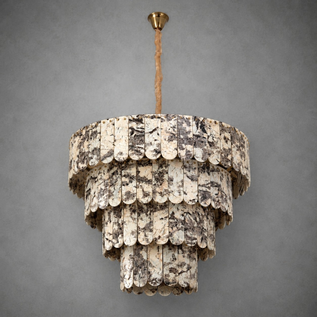Grand Four-Tier Snowcrest White Luxury stone Chandelier