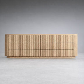 Reeded Oak Dresser with Curved Contours