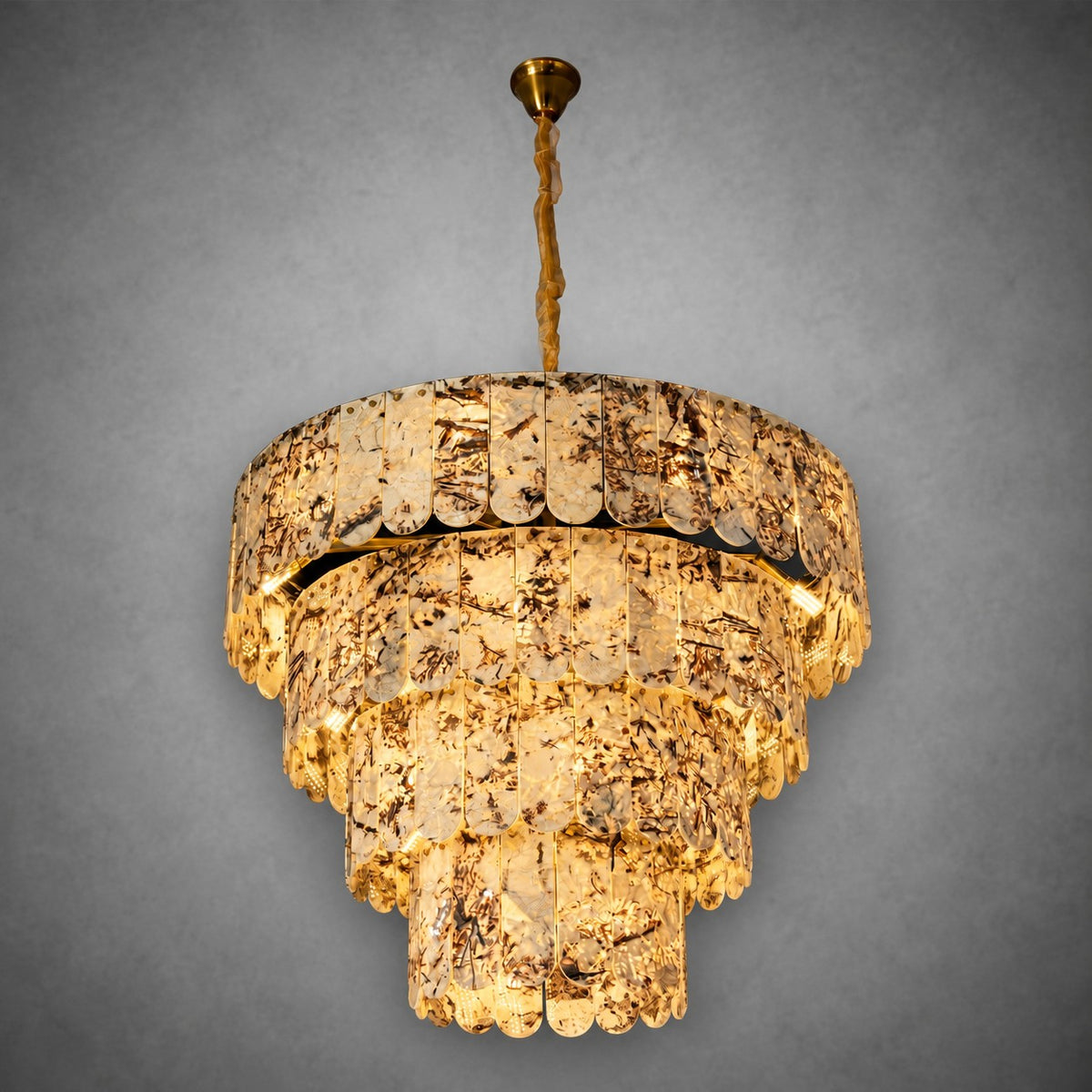 Grand Four-Tier Snowcrest White Luxury stone Chandelier