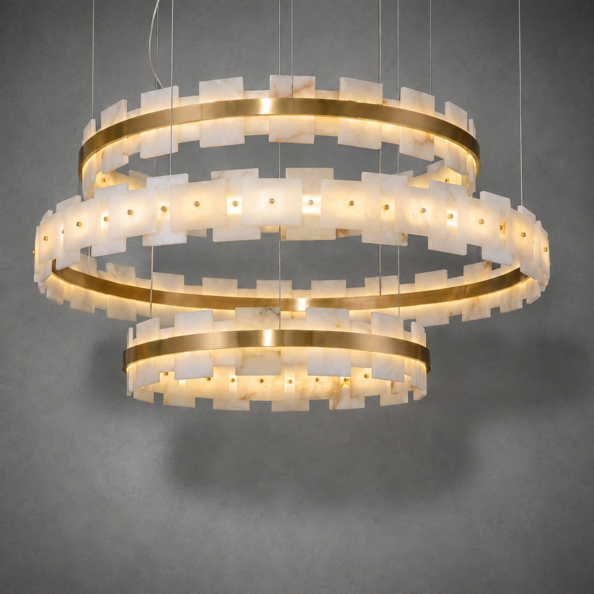 Hollis Modern Alabaster Ring Chandelier
