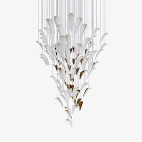Galaxy White Feather Art Deco Chandelier