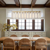Calamette Glass Rectangular Chandelier 60" 72"