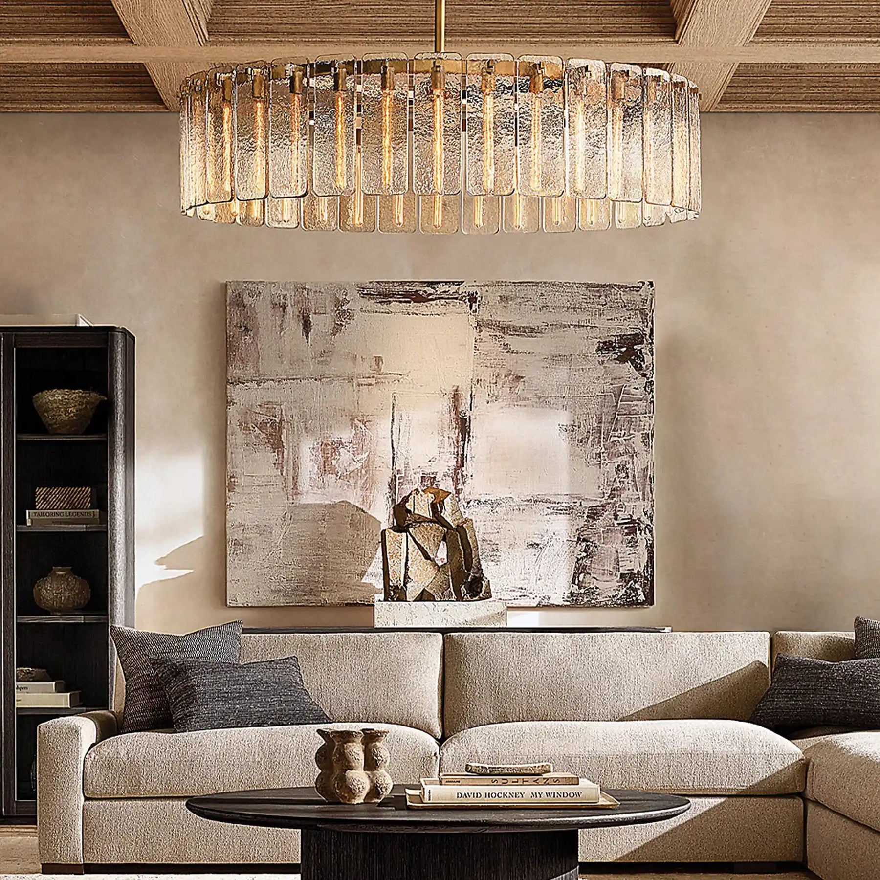 Calamette Glass Round Chandelierfor Dining Room & Living Room