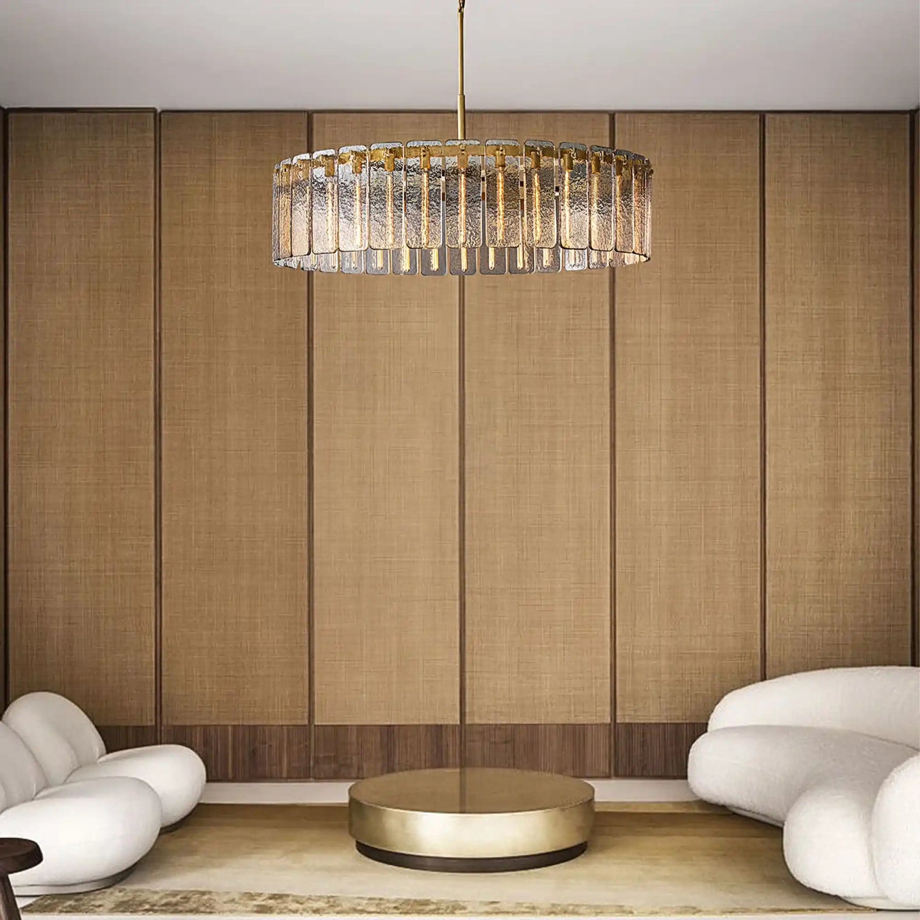 Calamette Glass Round Chandelierfor Dining Room & Living Room