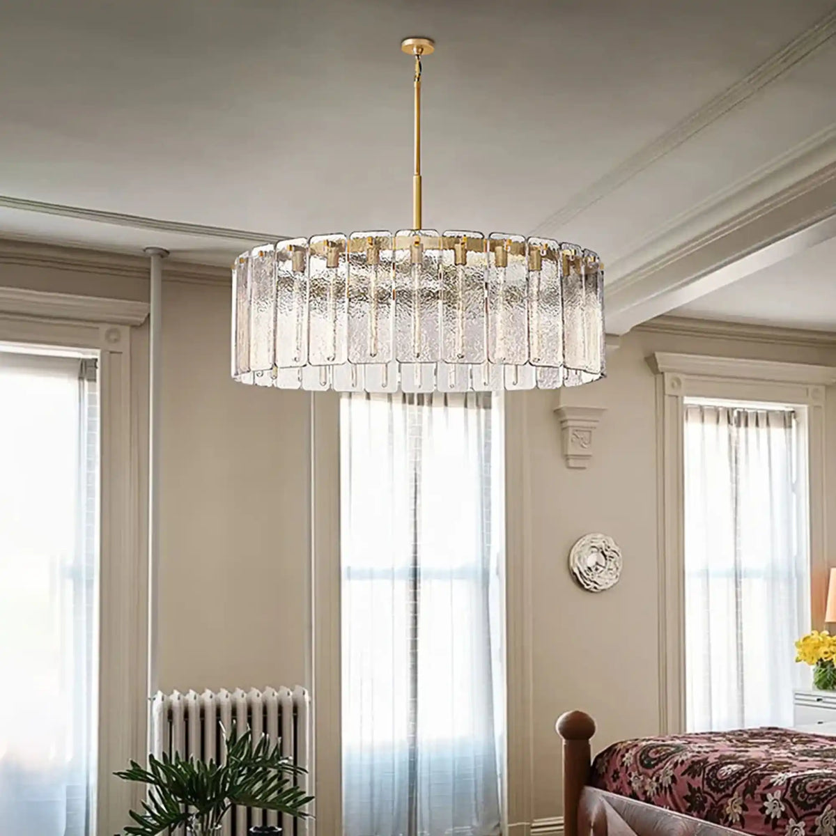 Calamette Glass Round Chandelier for Dining Room & Living Room