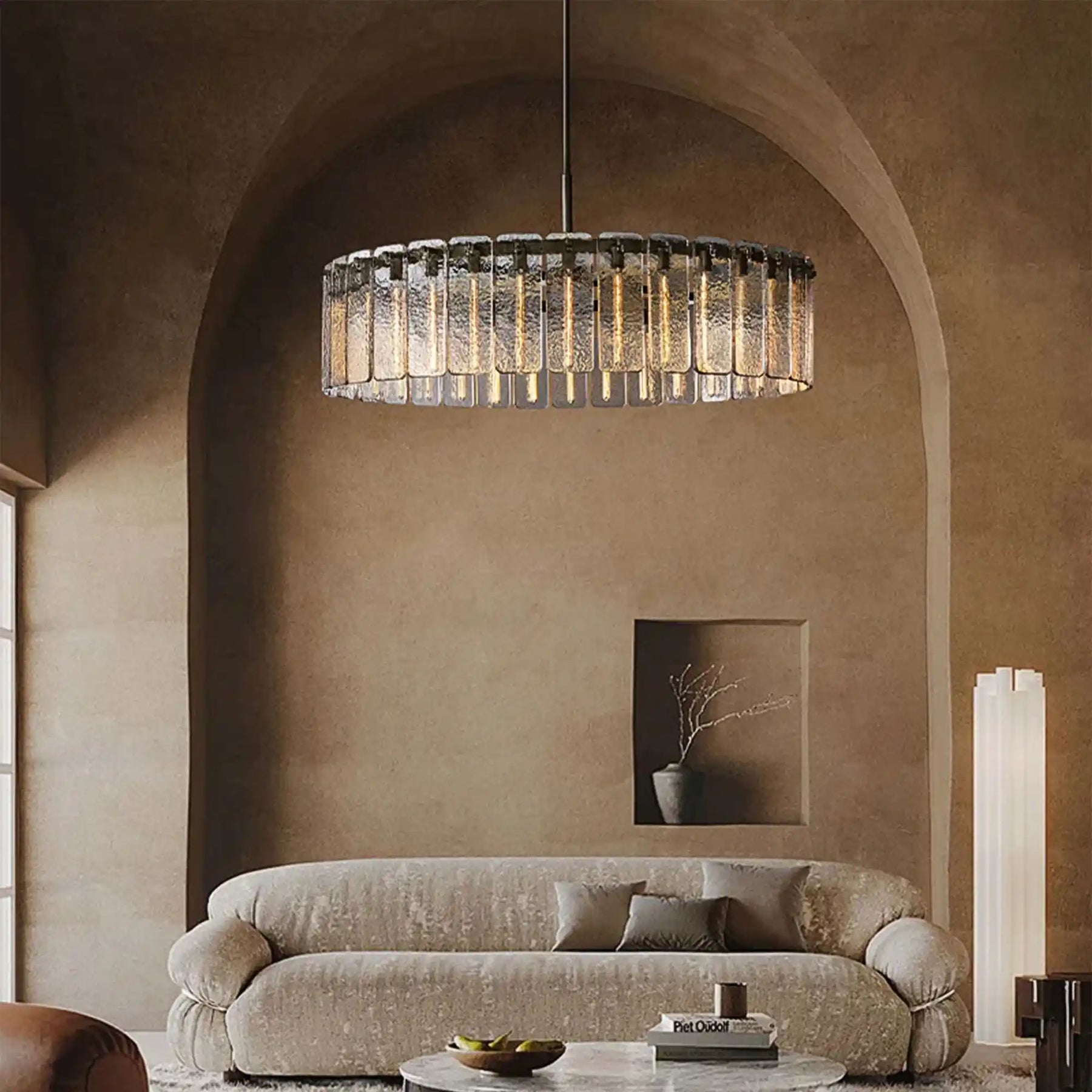 Calamette Glass Round Chandelierfor Dining Room & Living Room