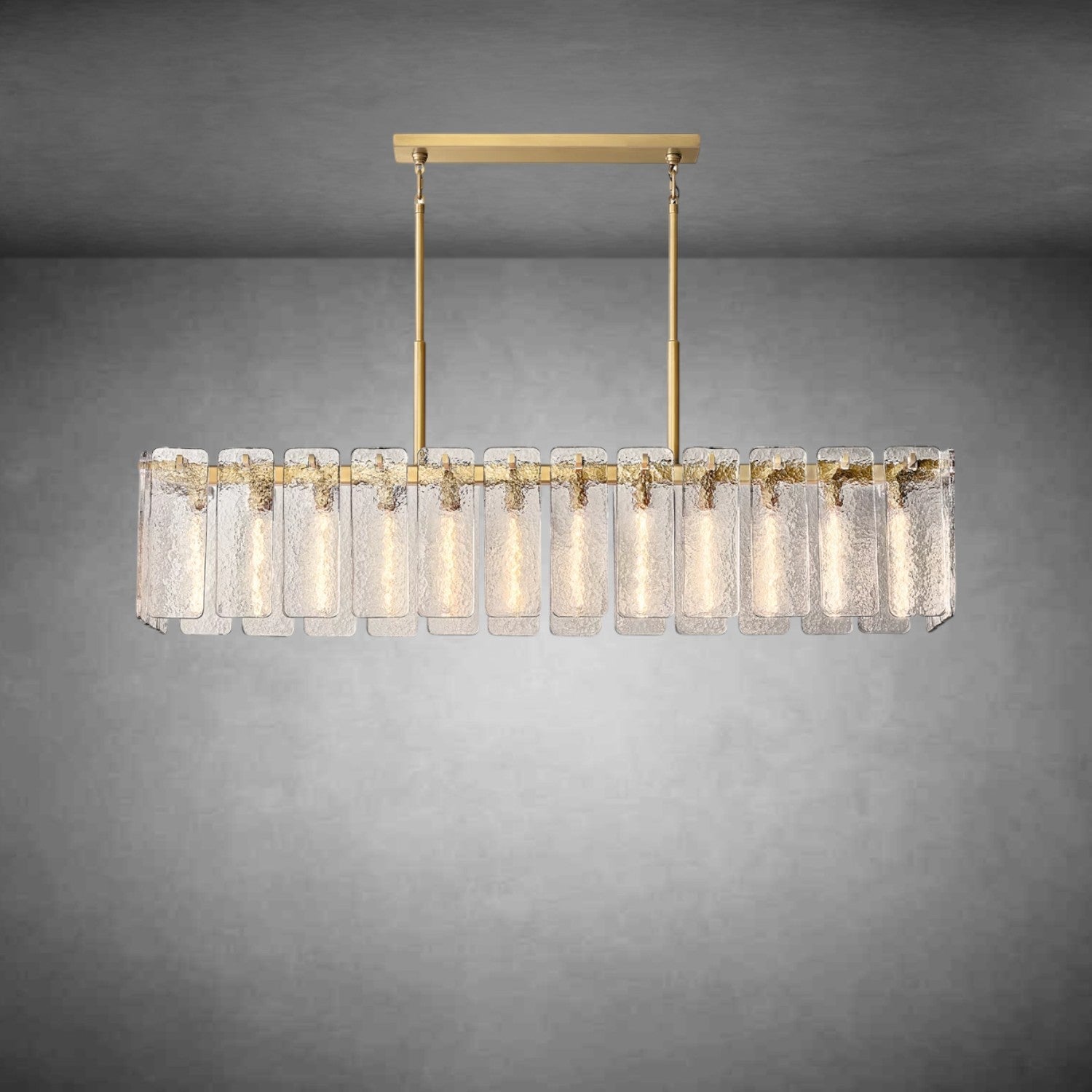 Calamette Glass Rectangular Chandelier 60" 72"