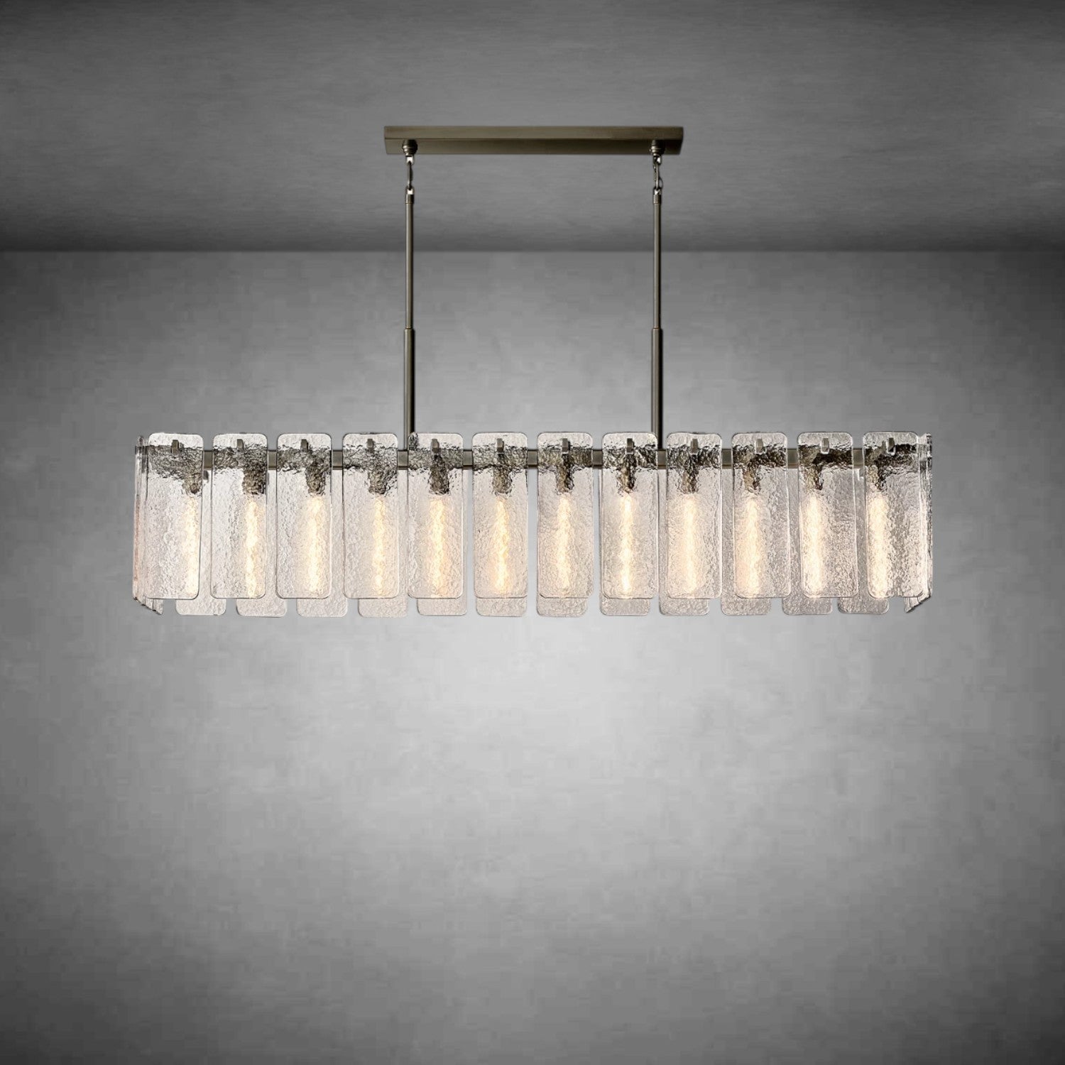 Calamette Glass Rectangular Chandelier 60" 72"
