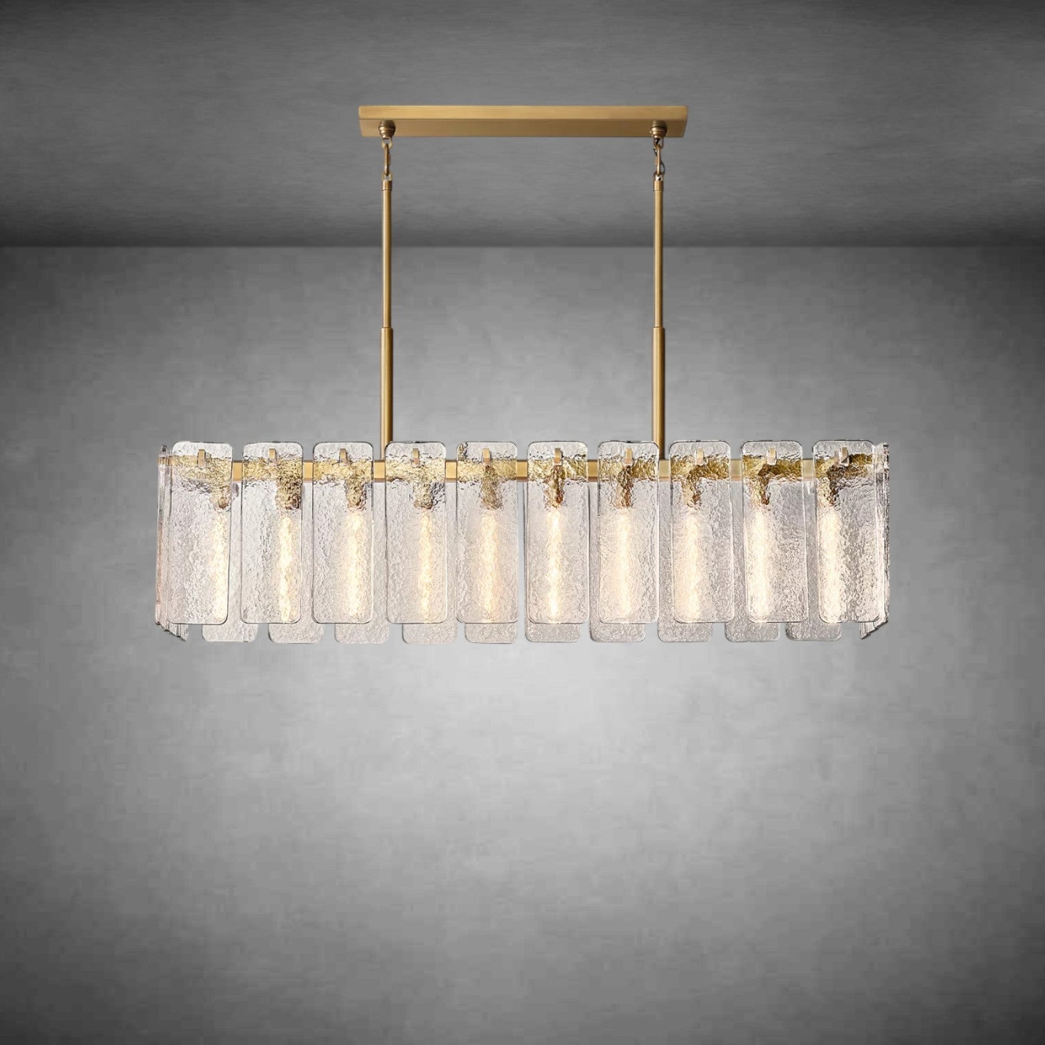 Calamette Glass Rectangular Chandelier 60" 72"