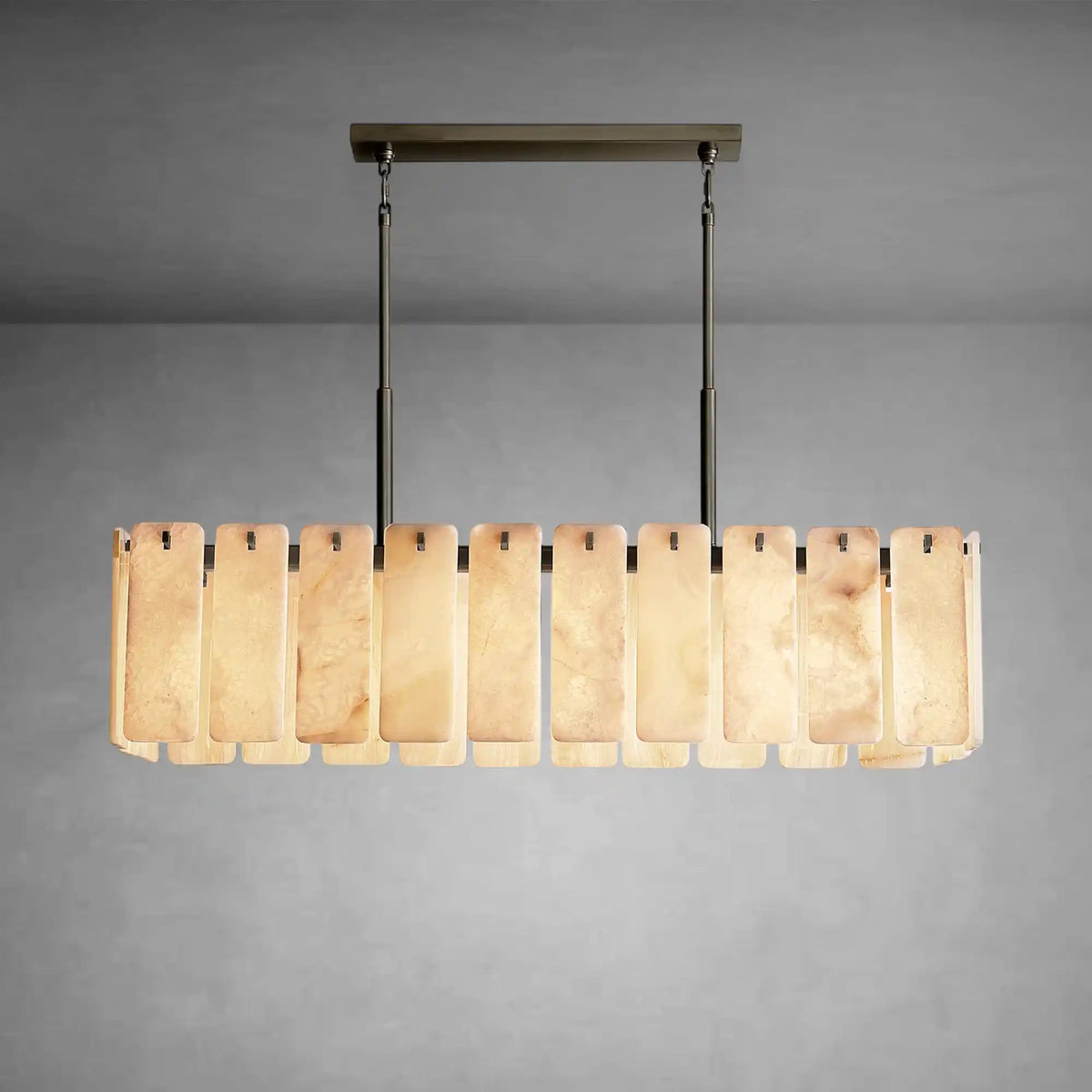 Calametto Alabaster Rectangular Chandelier