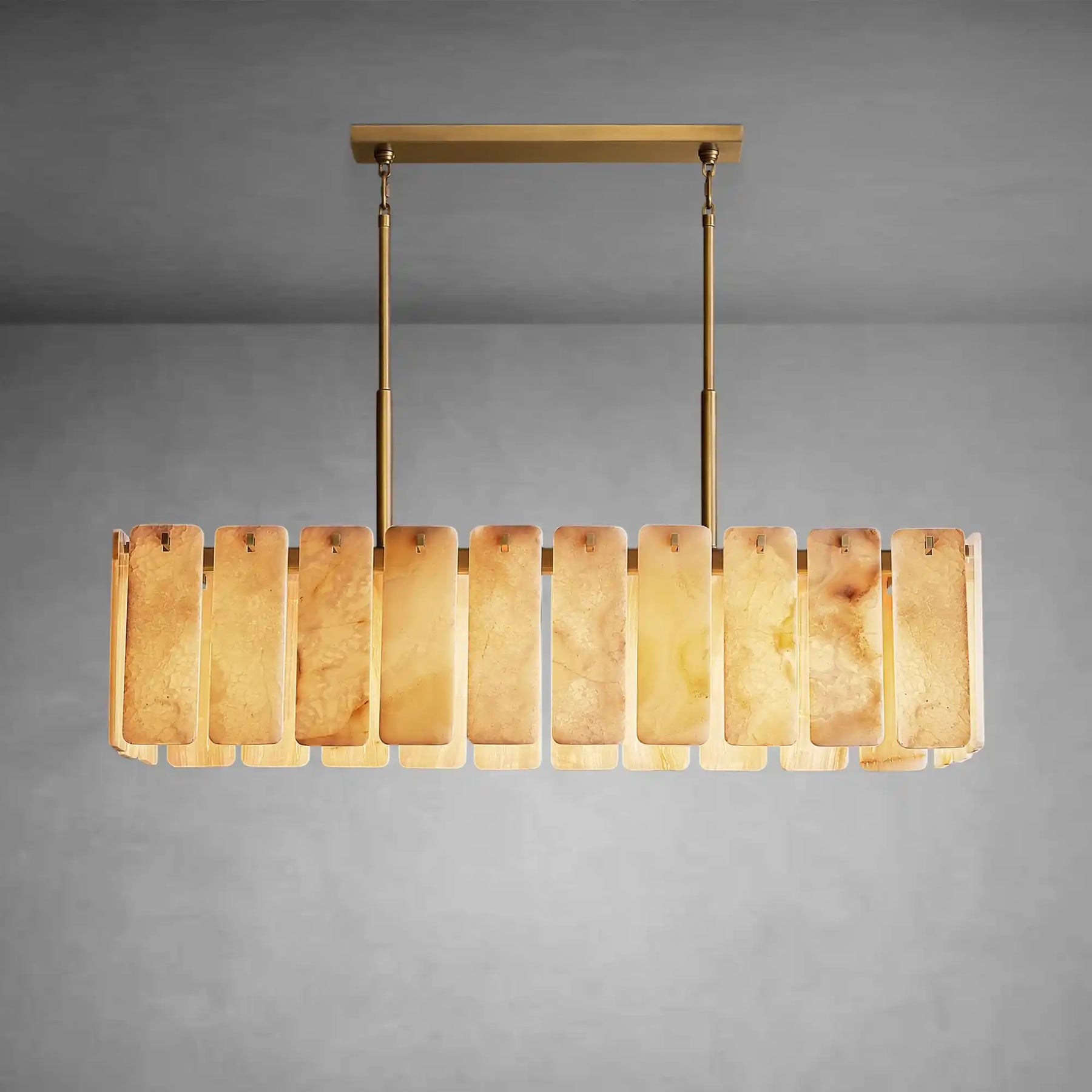 Calametto Alabaster Rectangular Chandelier