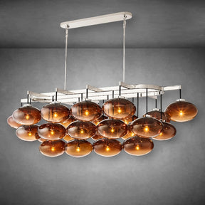 Calus Amber Glass Linear Chandelier 72"