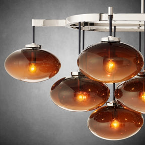 Calus Amber Glass Linear Chandelier 72"