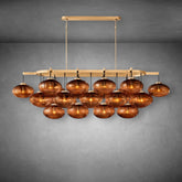 Calus Amber Glass Linear Chandelier 72"