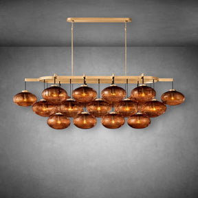 Calus Amber Glass Linear Chandelier 72"