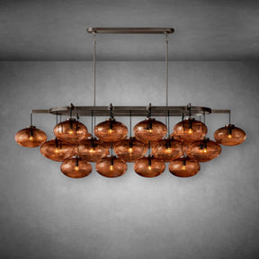 Calus Amber Glass Linear Chandelier 72"