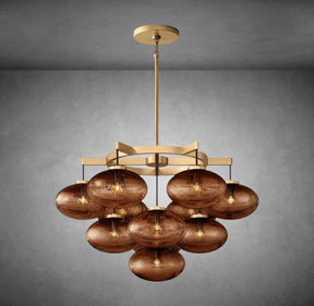 Calus Amber Glass Round Chandelier 36″