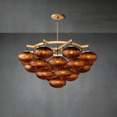 Calus Amber Glass Round Chandelier 48″