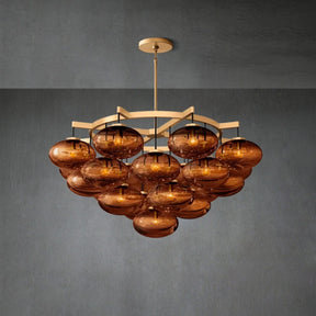 Calus Amber Glass Round Chandelier 48″