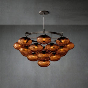 Calus Amber Glass Round Chandelier 48″
