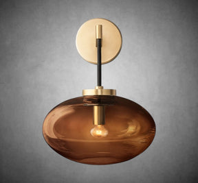 Calus Amber Glass Wall Sconce