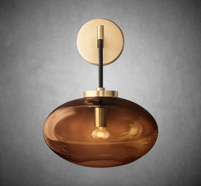 Calus Amber Glass Wall Sconce
