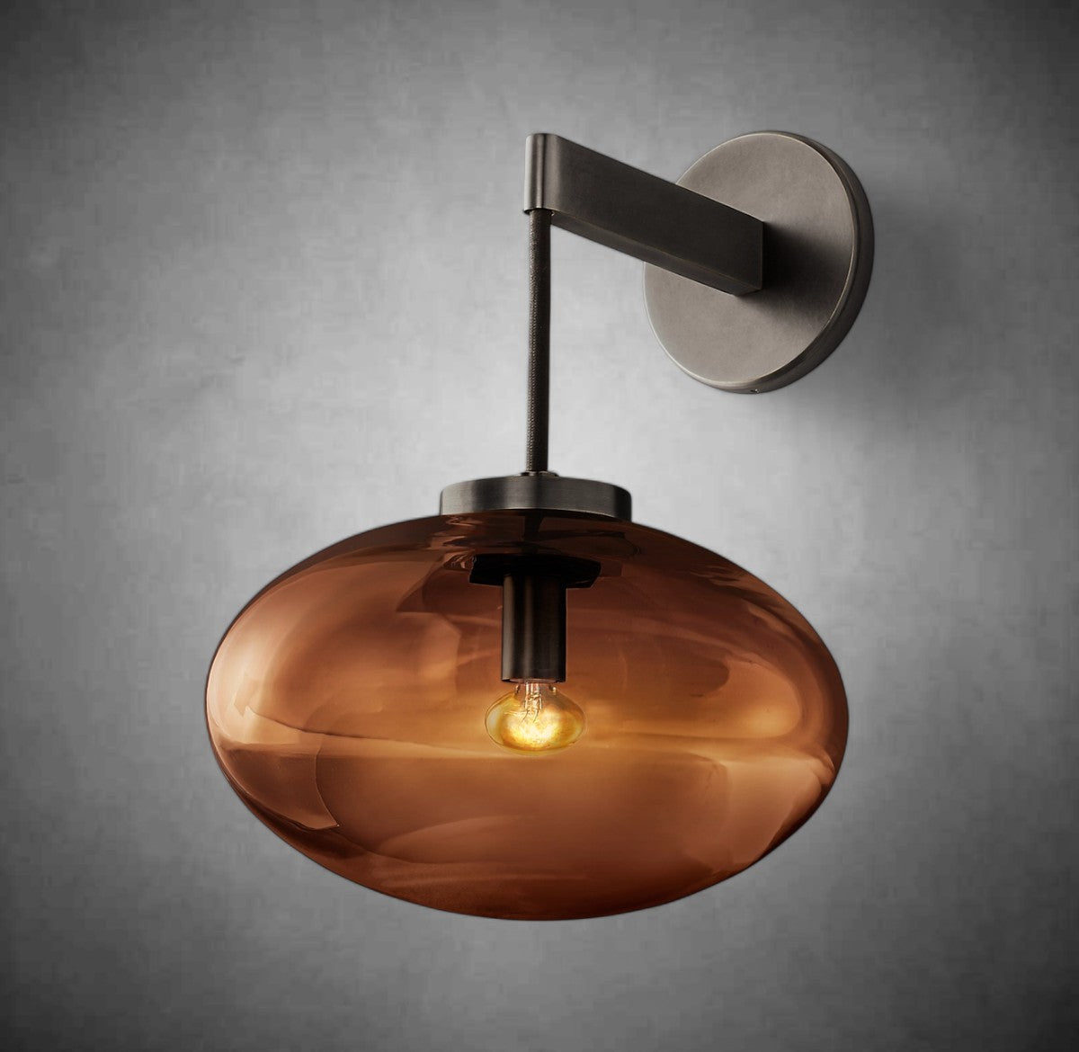 Calus Amber Glass Wall Sconce