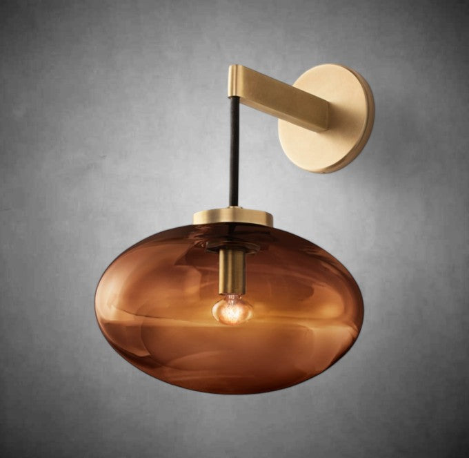 Calus Amber Glass Wall Sconce
