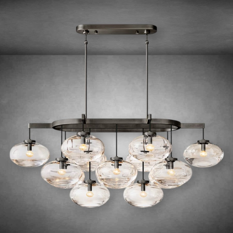 Calus Clear Glass Linear chandelier 54”